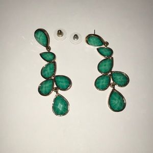 Unused Real glass stoned earrings